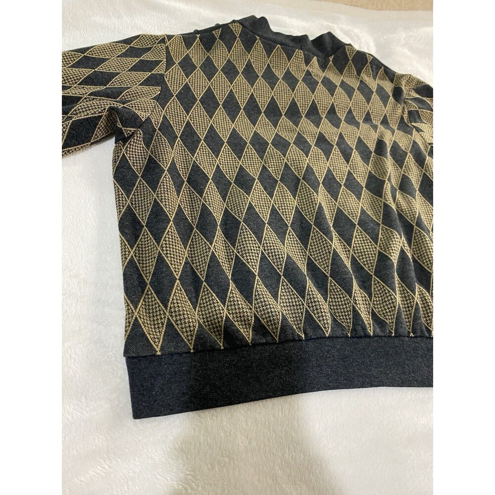 VTG 90s Alfred Dunner XL Knit Sweater Black Tan Argyle Diamond Pattern USA Made - Picture 12 of 12